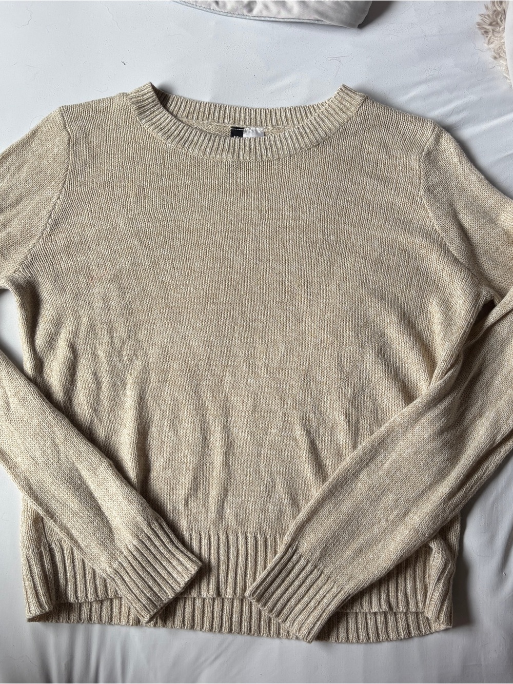 Divided Beige Crewneck Sweater